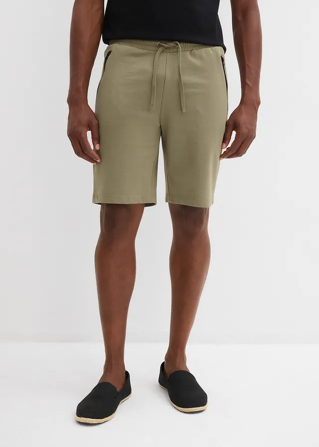 Sweat bermuda, Kleur: olijfgroen