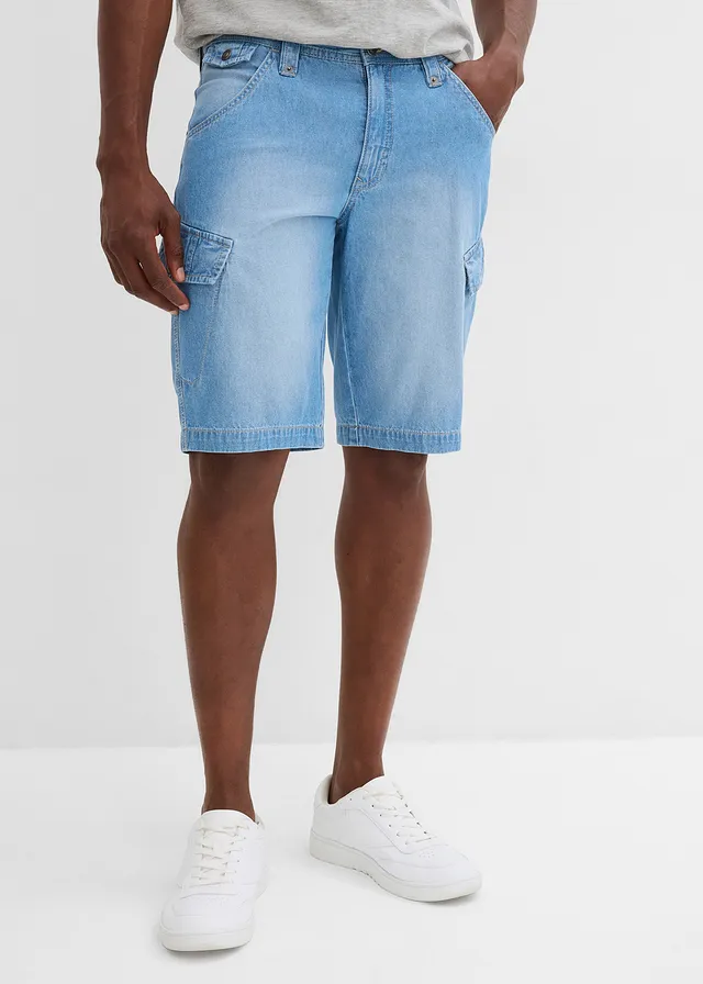 Lichte denim cargo short van puur katoen, relaxed fit (set van 2)