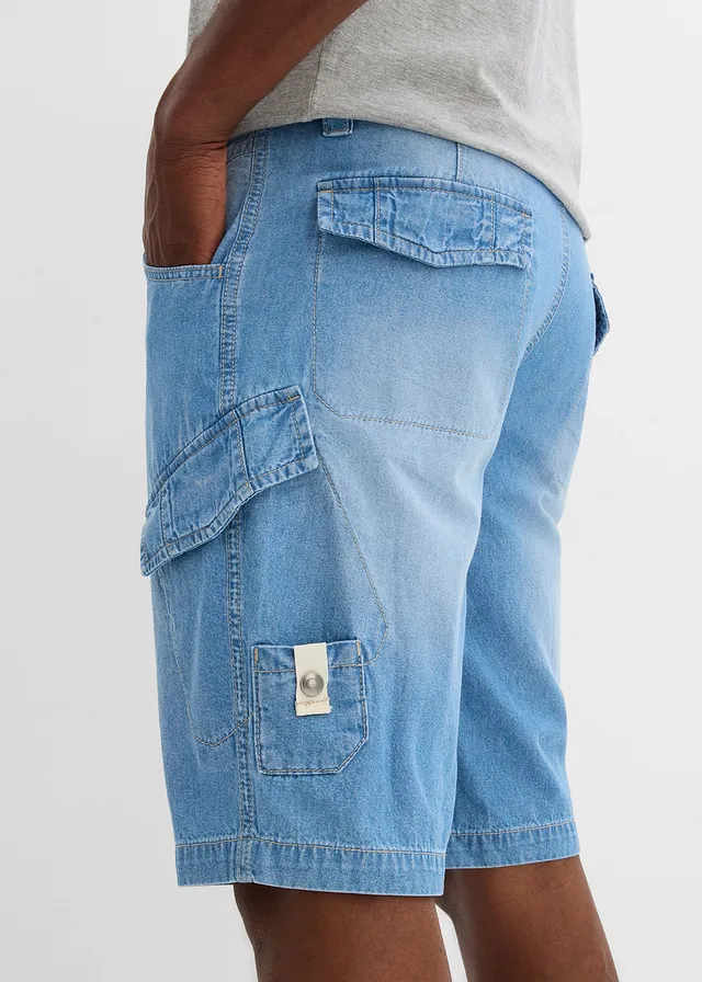 Lot de 2 bermudas loose en denim léger 100% coton • bleu denim + bleu clair denim • product-page.page-title-suffix