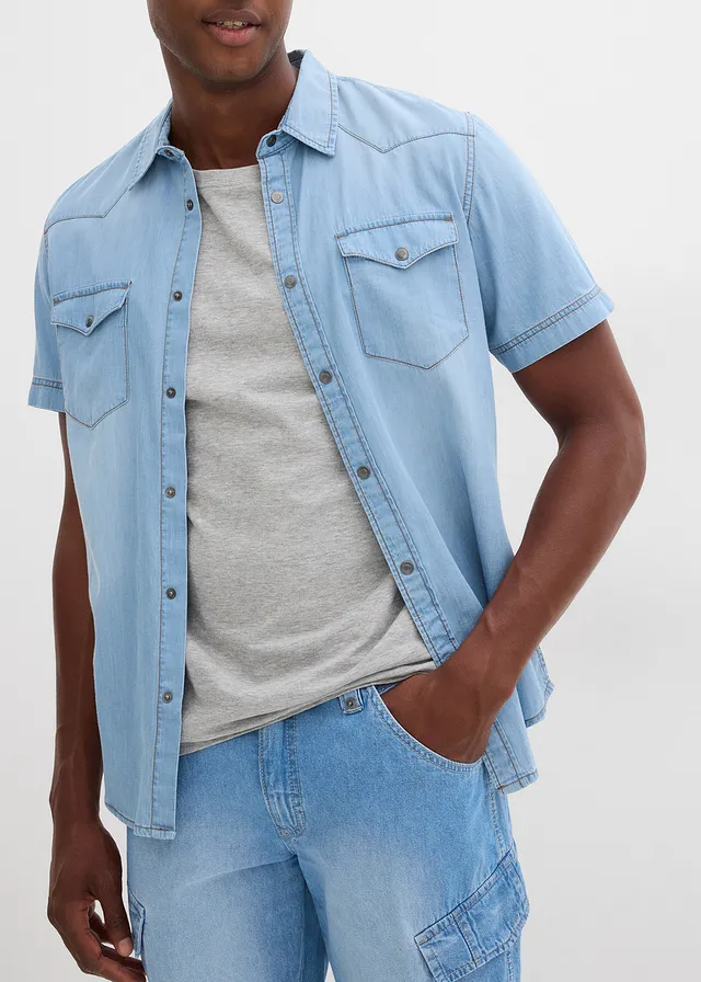 Lot de 2 bermudas loose en denim léger 100% coton • bleu denim + bleu clair denim • product-page.page-title-suffix