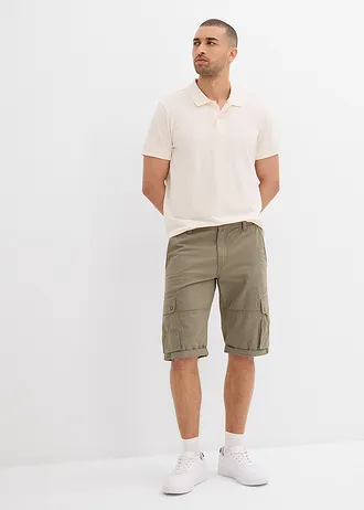 Cargo bermuda van katoen, regular fit, Kleur: rookkaki