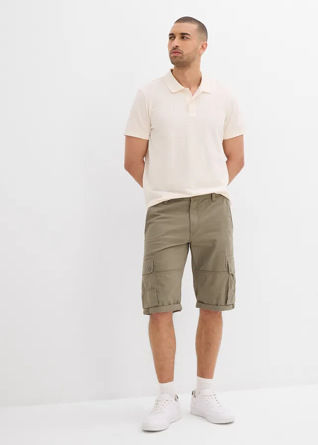 Cargo bermudy z čisté bavlny, Regular Fit, barva: kouřová khaki