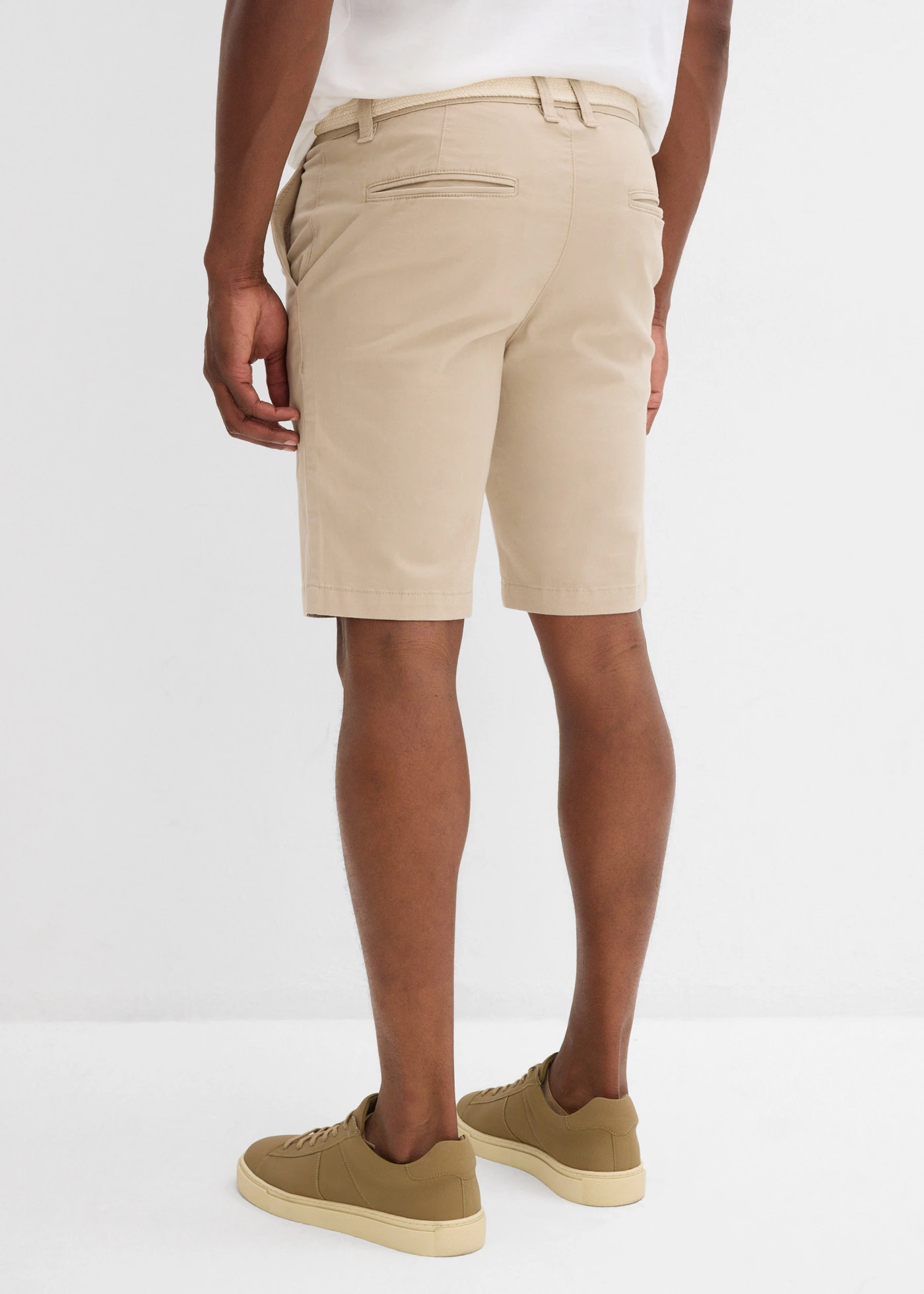 Strečové bermudy s páskem, Regular Fit • písková • bonprix obchod