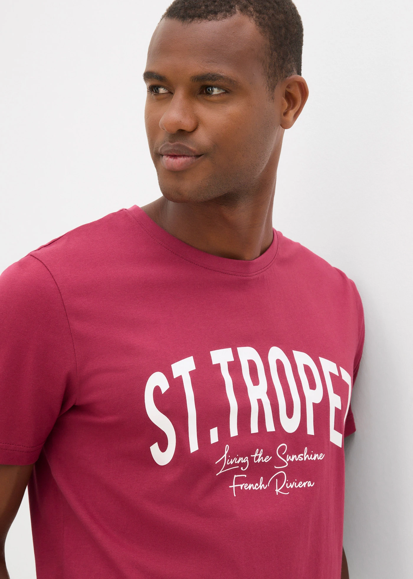 T-shirt van biologisch katoen (set van 2) • rododendronrood+donkerblauw • bonprix online shop