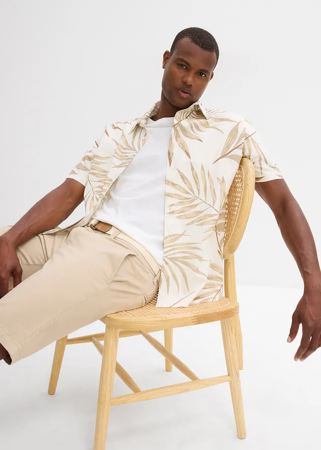 Stretch bermuda met riem, regular fit • sand • product-page.page-title-suffix