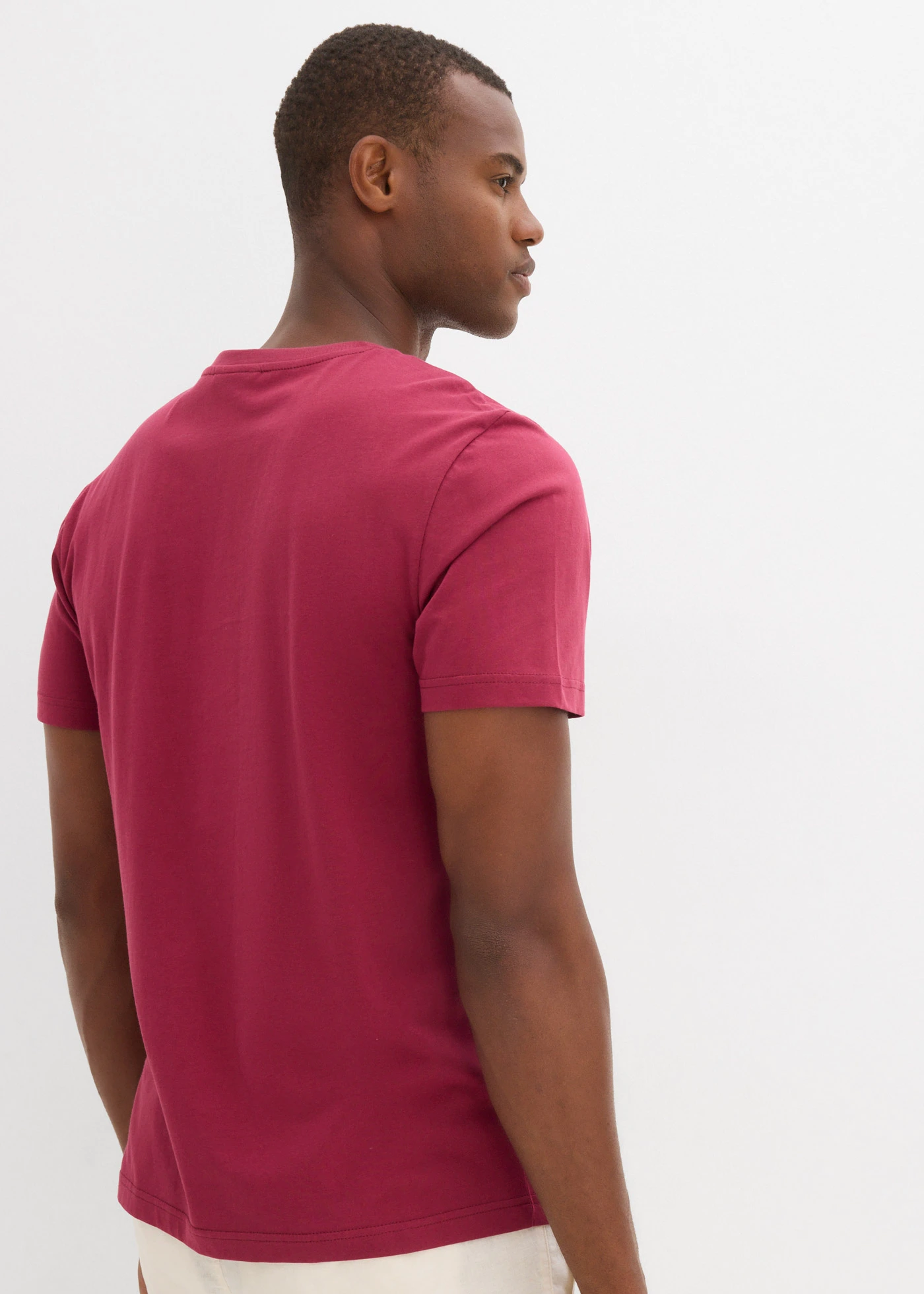 T-shirt van biologisch katoen (set van 2) • rododendronrood+donkerblauw • bonprix online shop