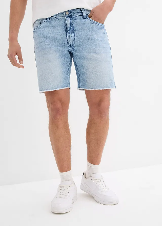 Jeans short met open boorden, relaxed fit • lichtblauw denim • product-page.page-title-suffix