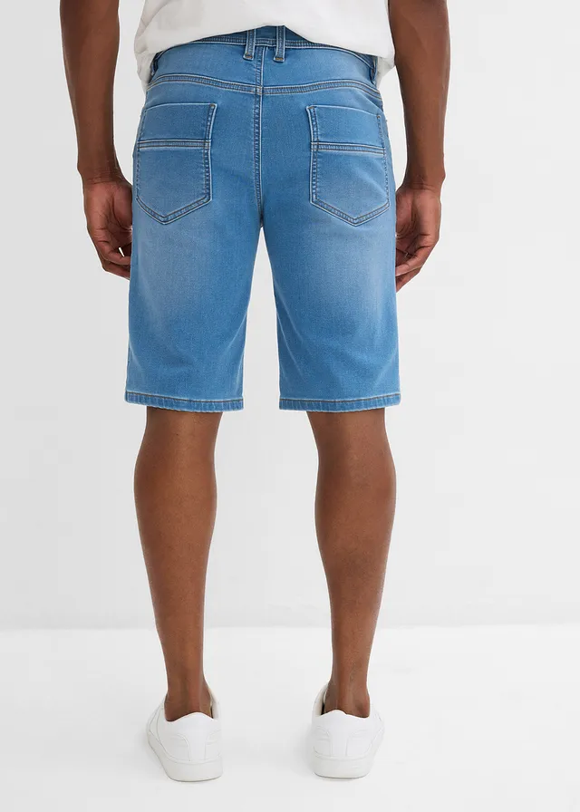 Sweat jeans bermuda met comfort fit, regular fit • lichtblauw denim used • product-page.page-title-suffix