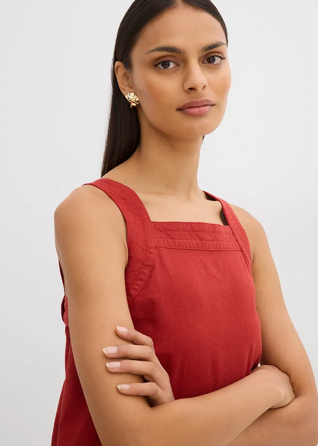 Blouse in een viscosemix met strikdetail aan de achterkant • karmijnrood • product-page.page-title-suffix