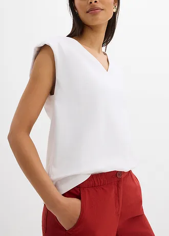 Pantalon large à taille élastiquée • rouge carmin • Boutique bonprix