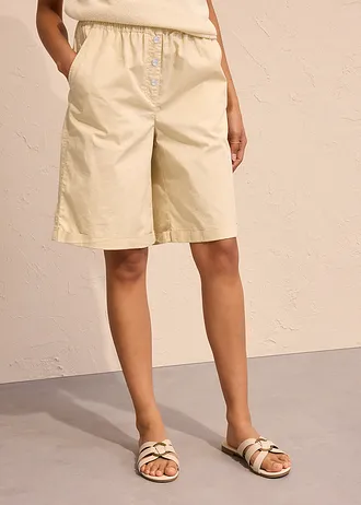 Bermudy z materiálu papertouch z bavlněné směsi • světle písková • bonprix obchod