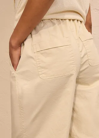 Bermude din material papertouch cu bumbac • bej nisipiu mat • magazin bonprix