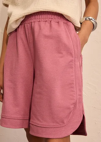 Wijde sweatshort van een katoenmix • soft bessen mêlee • bonprix online shop