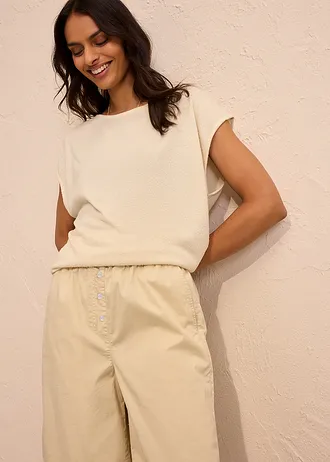 Bermudy z materiálu papertouch z bavlněné směsi • světle písková • bonprix obchod