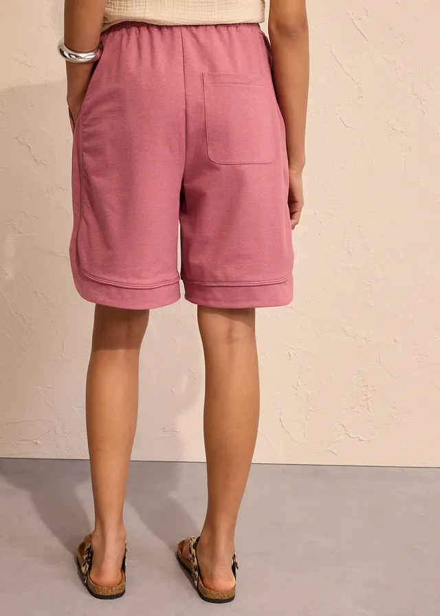 Wijde sweatshort van een katoenmix, Kleur: soft bessen mêlee