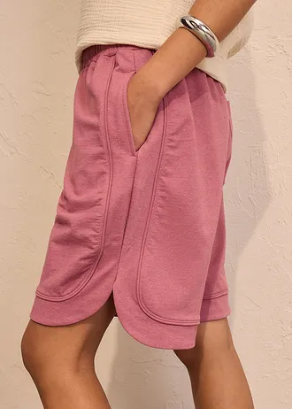 Wijde sweatshort van een katoenmix • soft bessen mêlee • bonprix online shop