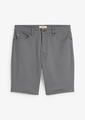 Bermuda extensible, coupe classique, Couleur: gris fumé