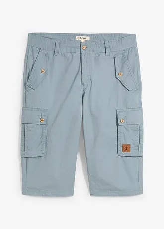 Bermude cargo din bumbac 100%, regular fit, culoare: oliv fumuriu