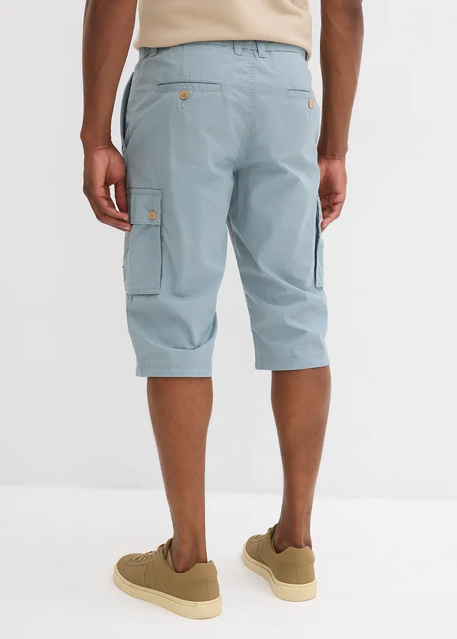 Cargo bermuda van katoen, regular fit, Kleur: loodgrijs