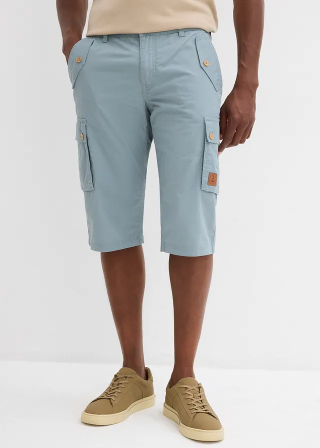 Cargo bermuda van katoen, regular fit, Kleur: loodgrijs
