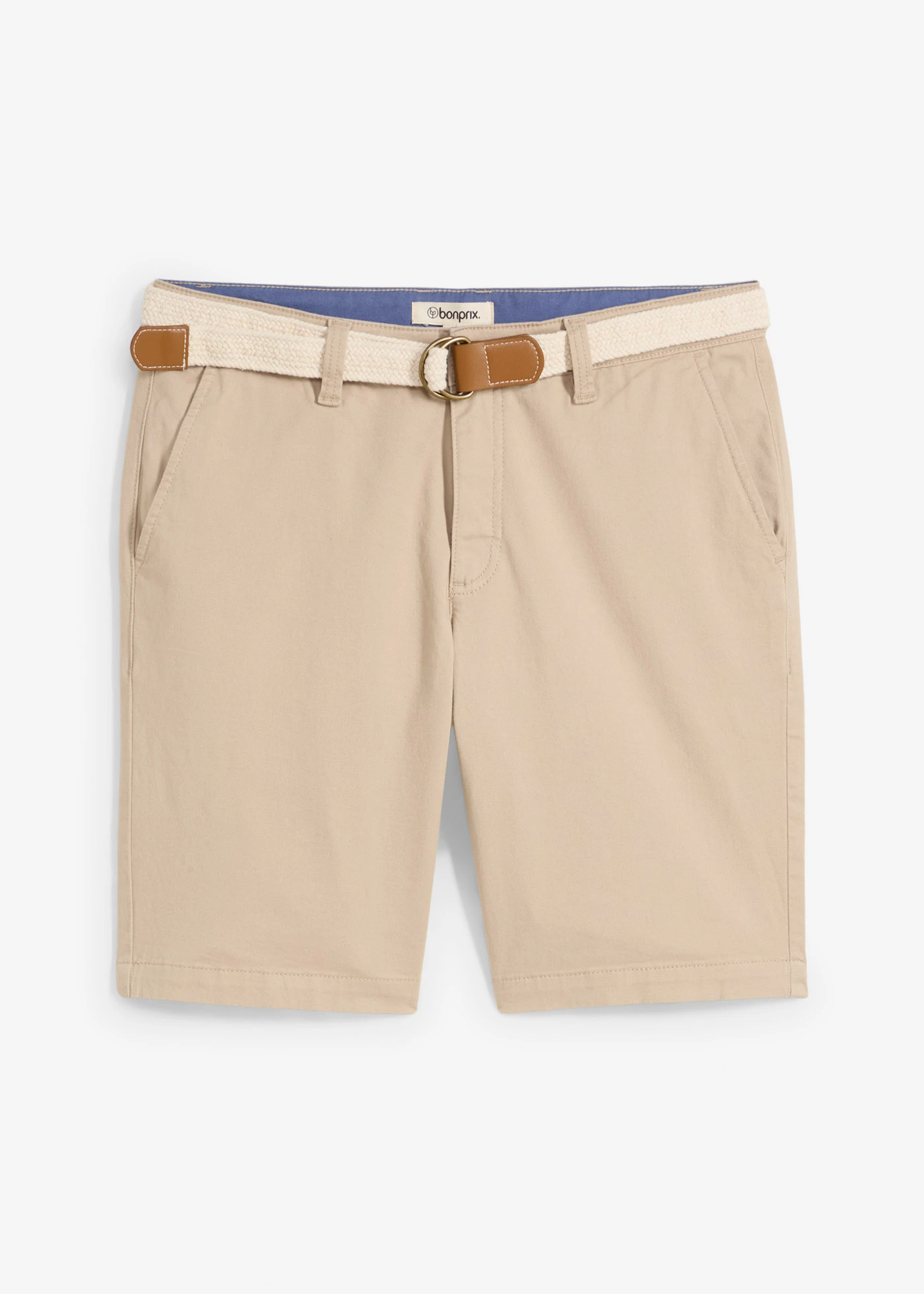 Strečové bermudy s páskem, Regular Fit • písková • bonprix obchod