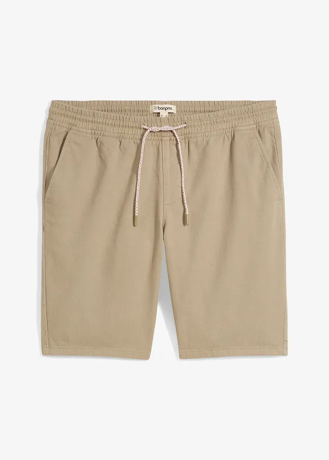 Instap bermuda van puur katoen, regular fit, Kleur: new kaki