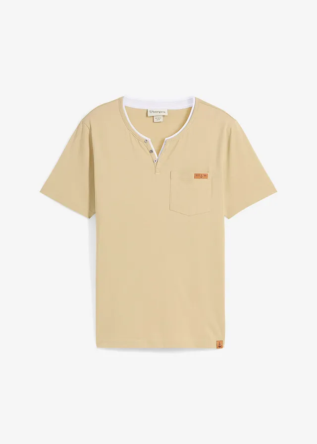 Bluză henley din bumbac organic 100%