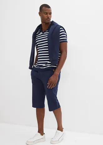 Jersey longshort van biologisch katoen (set van 2) • donkerblauw+zwart • bonprix online shop