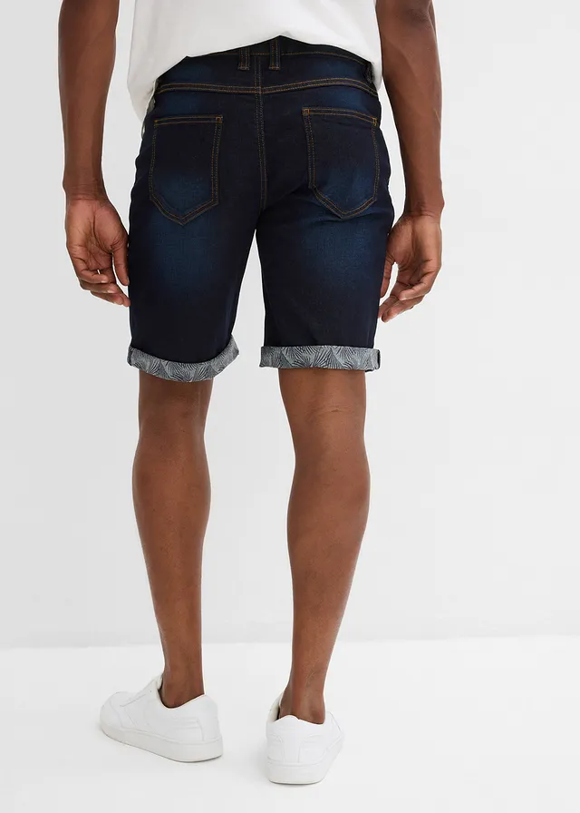 Strečové džínové bermudy, Regular Fit, barva: tmavě modrý denim