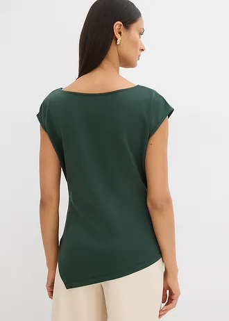 Top asymétrique en matière néoprène • vert feuille • Boutique bonprix