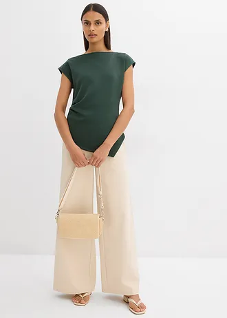 Top asymétrique en matière néoprène • vert feuille • Boutique bonprix