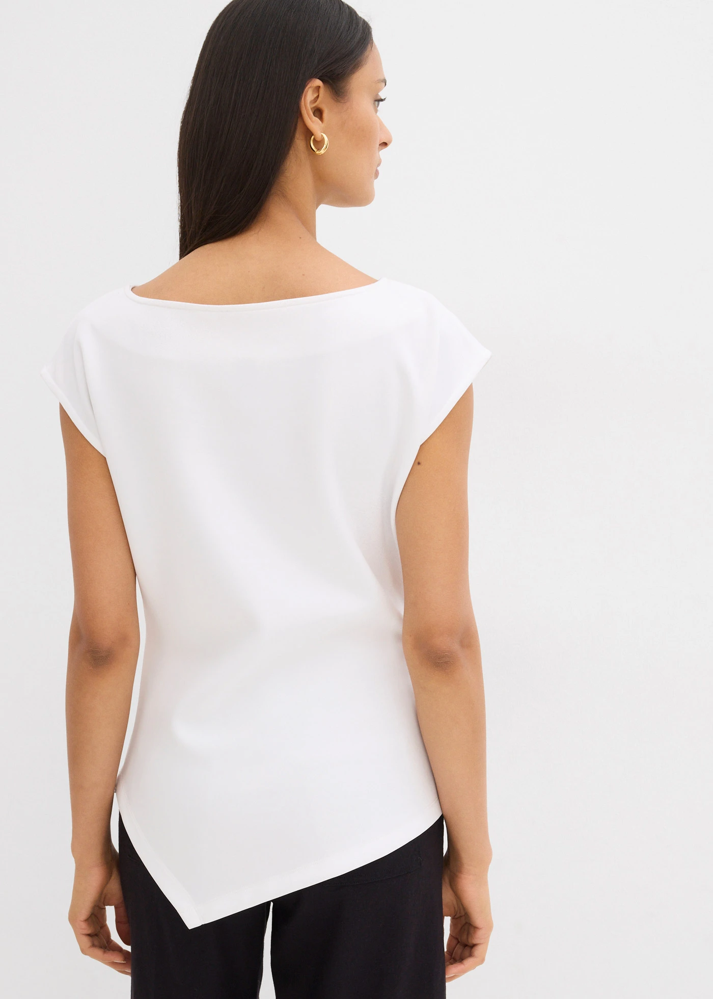 Top asymétrique en matière néoprène • blanc • Boutique bonprix