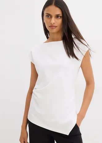 Top asymétrique en matière néoprène • blanc • Boutique bonprix