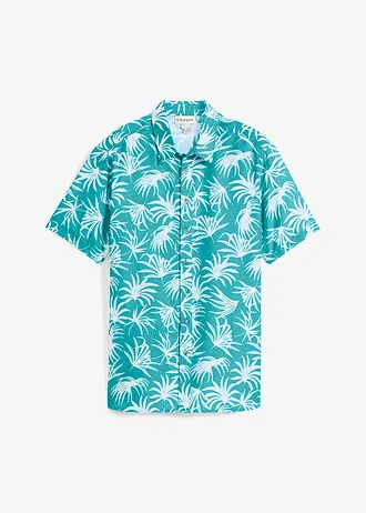 Viskózová košile s krátkým rukávem • mořská zeleno-bílá s potiskem • bonprix obchod