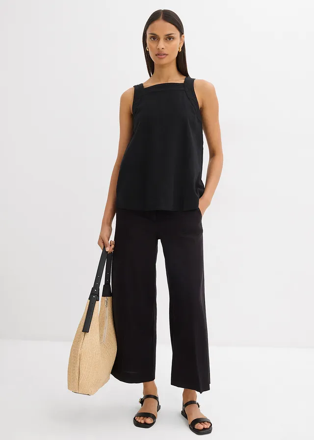 Pantalon large à taille élastiquée • noir • product-page.page-title-suffix
