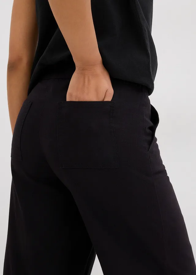 Pantalon large à taille élastiquée • noir • product-page.page-title-suffix