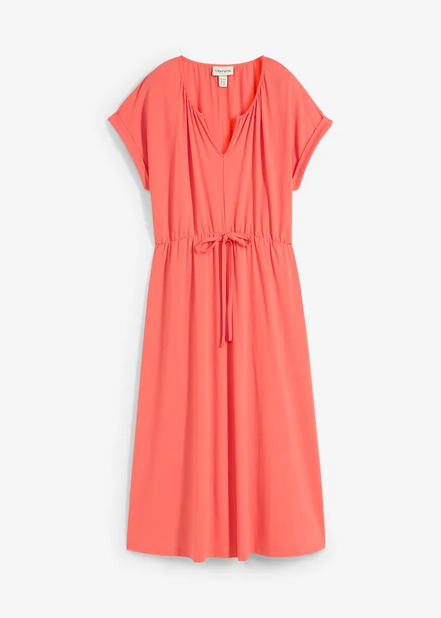 Robe en jersey de viscose mélangée, Couleur: saumon clair