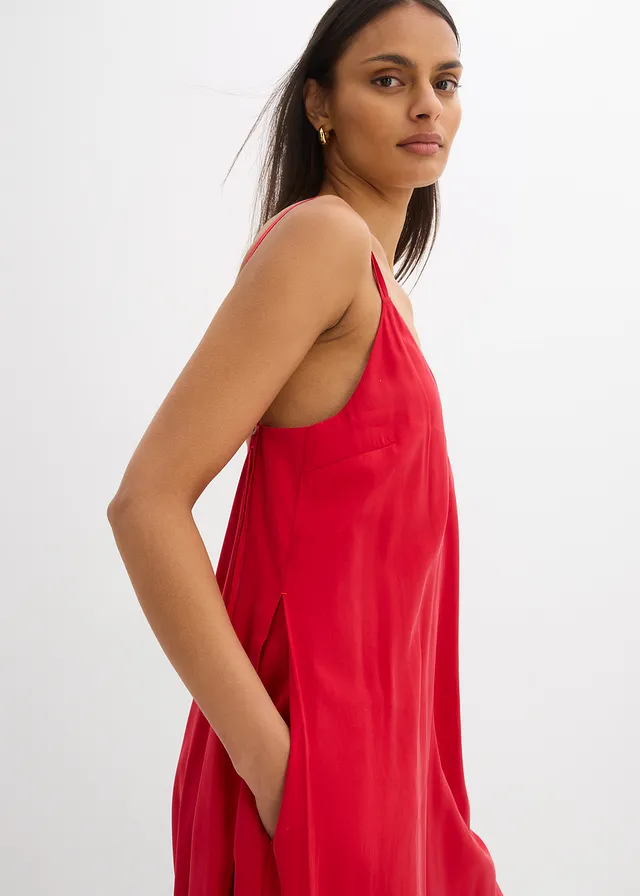 Jumpsuit in een viscosemix met verstelbare bandjes • salsarood • product-page.page-title-suffix