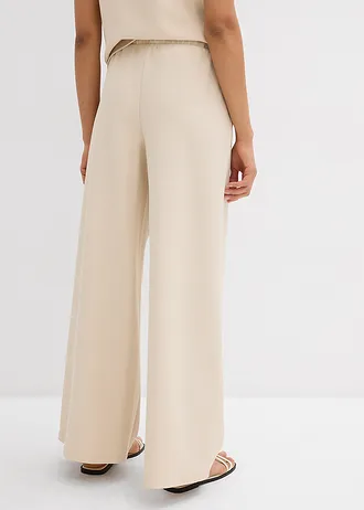 Kalhoty Marlene z piké • šedobéžová • bonprix obchod