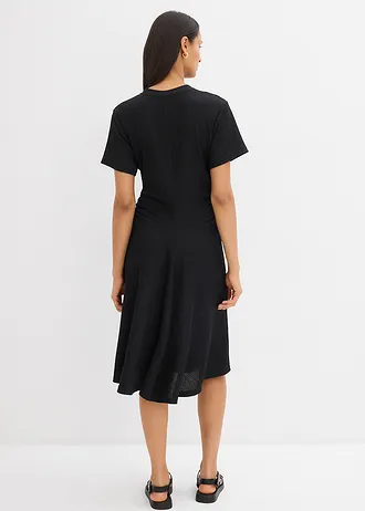 Shirtjurk van gestructureerde crêpe • zwart • bonprix online shop