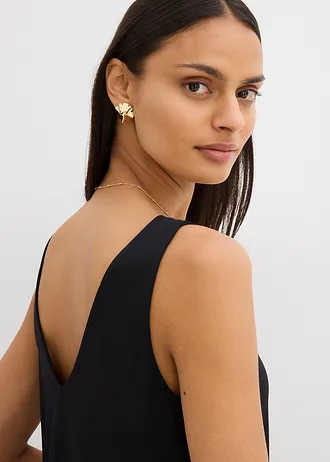 Splývavé šaty na ramínka a s výstřihem do V • černá • bonprix obchod