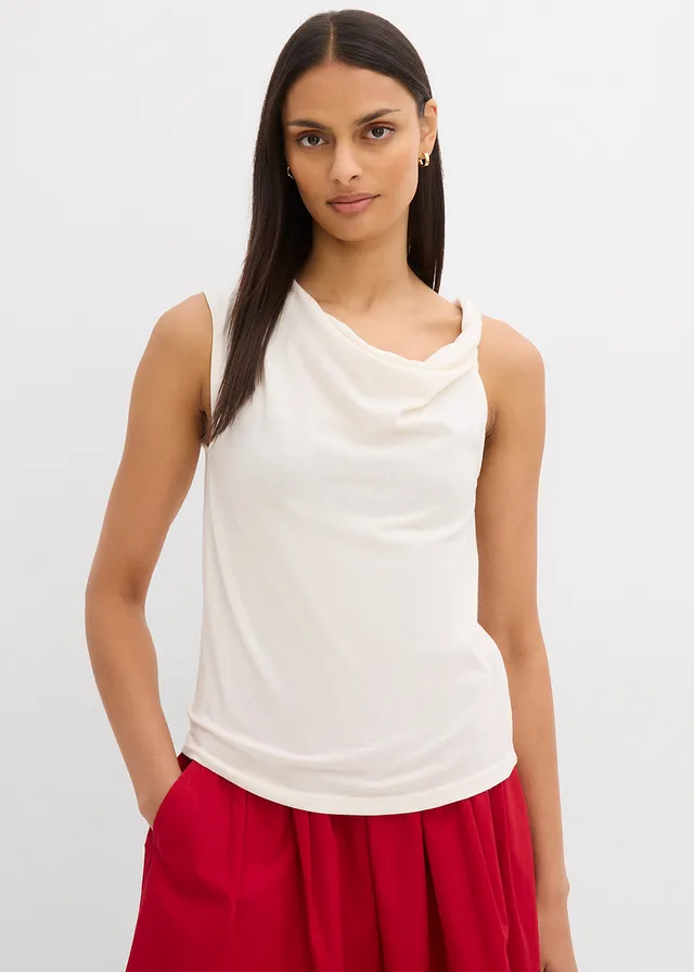 Top en maille légère, Couleur: écru