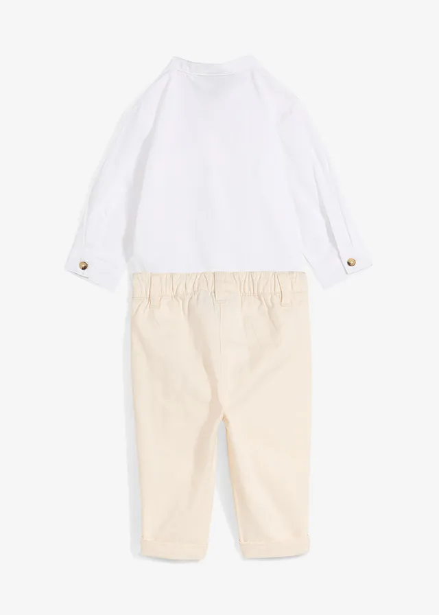 Cămășuță-body și pantaloni chino din bumbac 100% (set/2 piese)