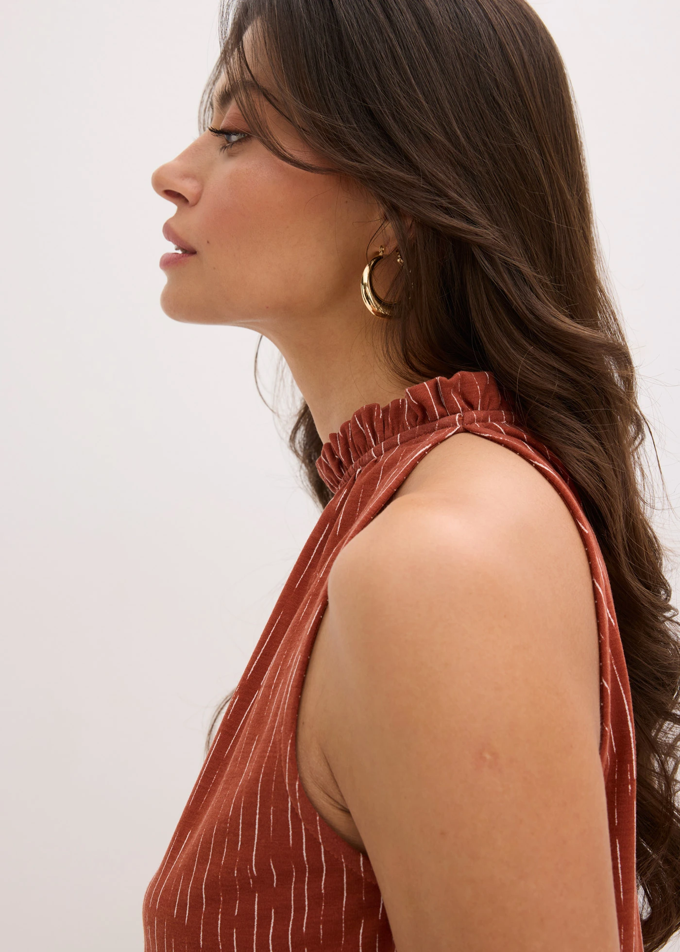 Žerzejový top • rezavě hnědá s potiskem • bonprix obchod