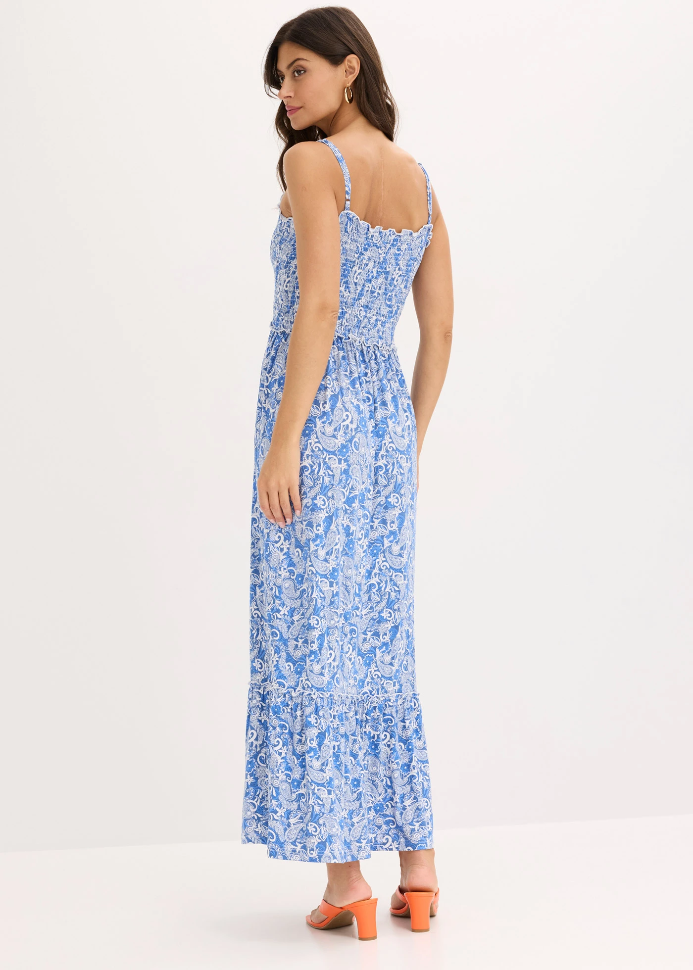 Jurk met spaghettibandjes van viscose-mix • blauw • bonprix online shop