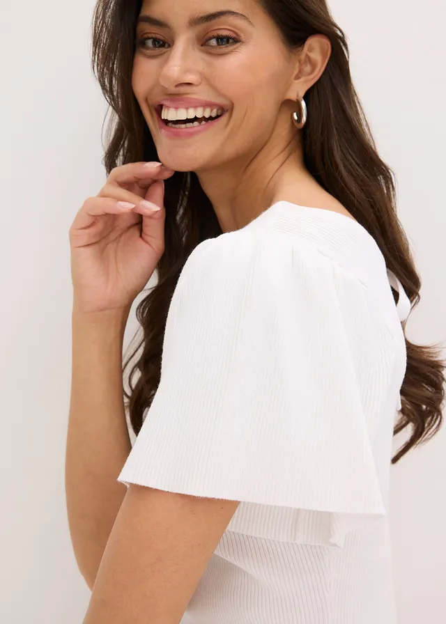 Pull côtelé en viscose mélangée • blanc • product-page.page-title-suffix