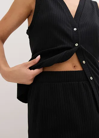 Geribde jersey rok • zwart • bonprix online shop