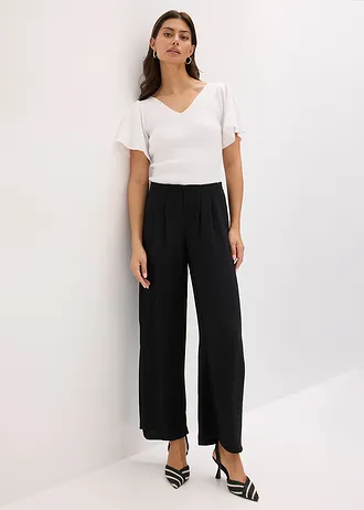 Getextureerde broek • zwart • bonprix online shop