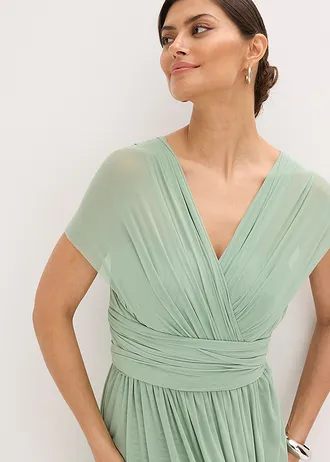 Večerní šaty ze síťoviny, s více možnostmi nošení • pastelově zelená • bonprix obchod