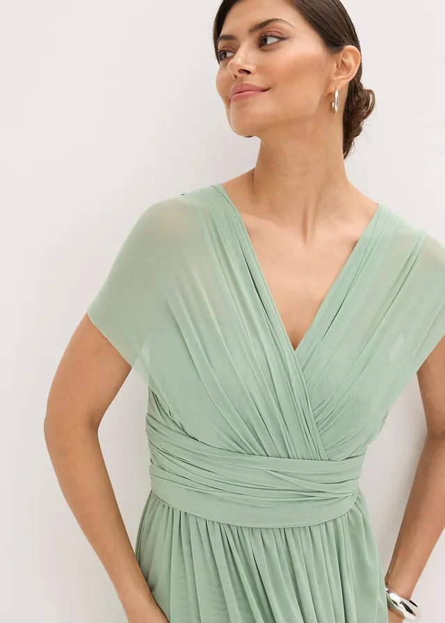 Robe longue en mesh, avec plusieurs façons de la porter • vert pastel • product-page.page-title-suffix